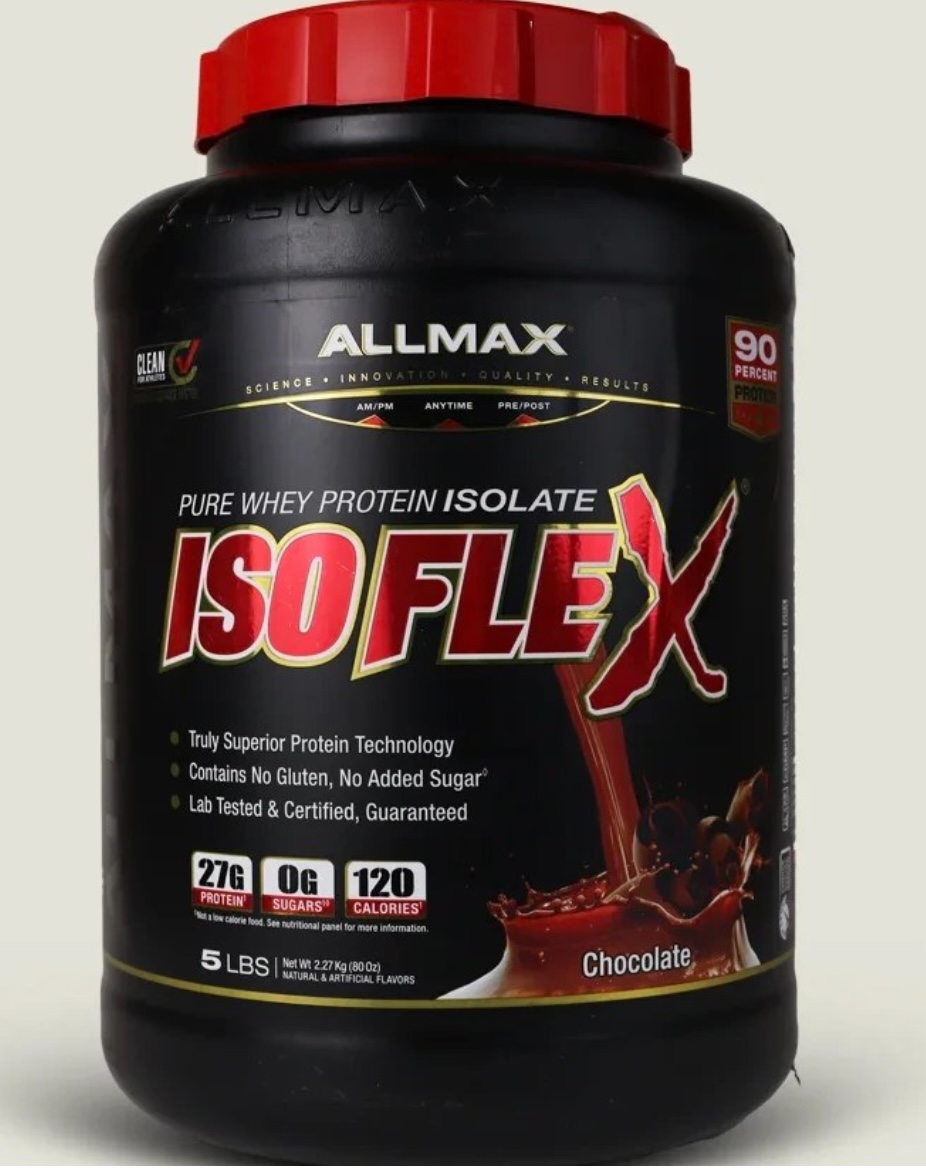 پروتئین وی ایزوله آلمکس ISOFLEX طعم شکلات وزن ۲۲۷۰ گرم